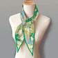 Horses Forest Green Silk Diamond Scarf