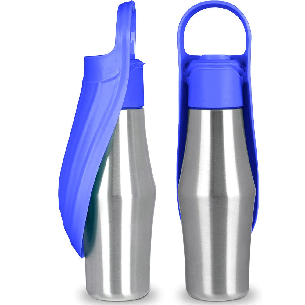 Insulated Dog Water Bottle | Stainless Steel | Portable & Foldable | Leak-Proof | 27oz/750ml