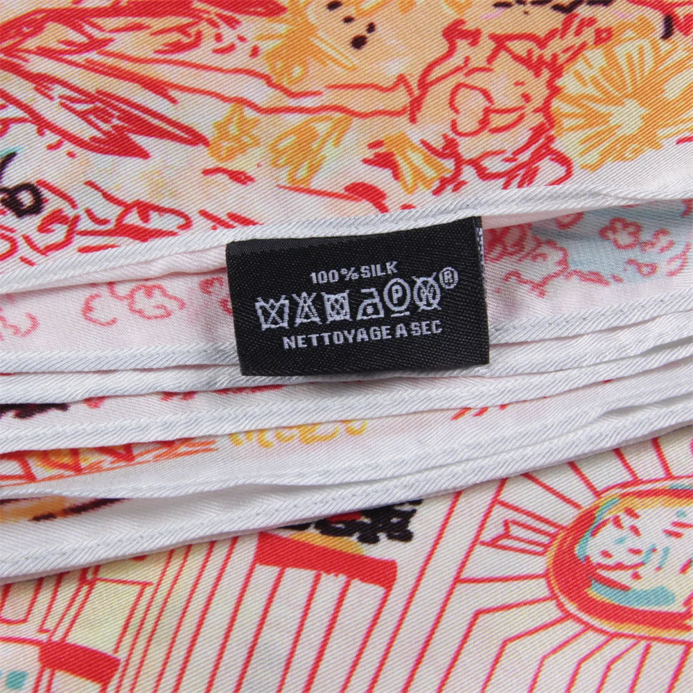 Foreast City Orange Silk Scarf / 90cm
