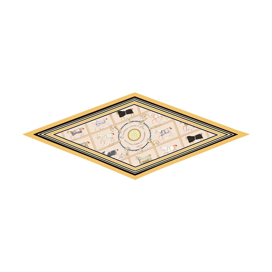 Tersa Beige Silk Diamond Scarf