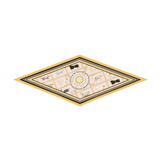 Tersa Beige Silk Diamond Scarf