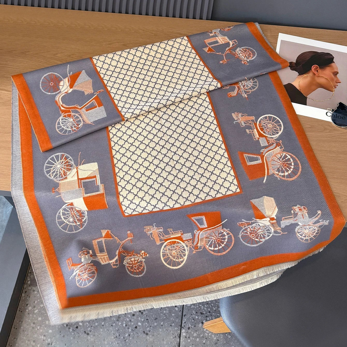 Odette Pashmina Scarf Gray