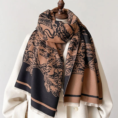 Alda Pashmina Scarf Brown
