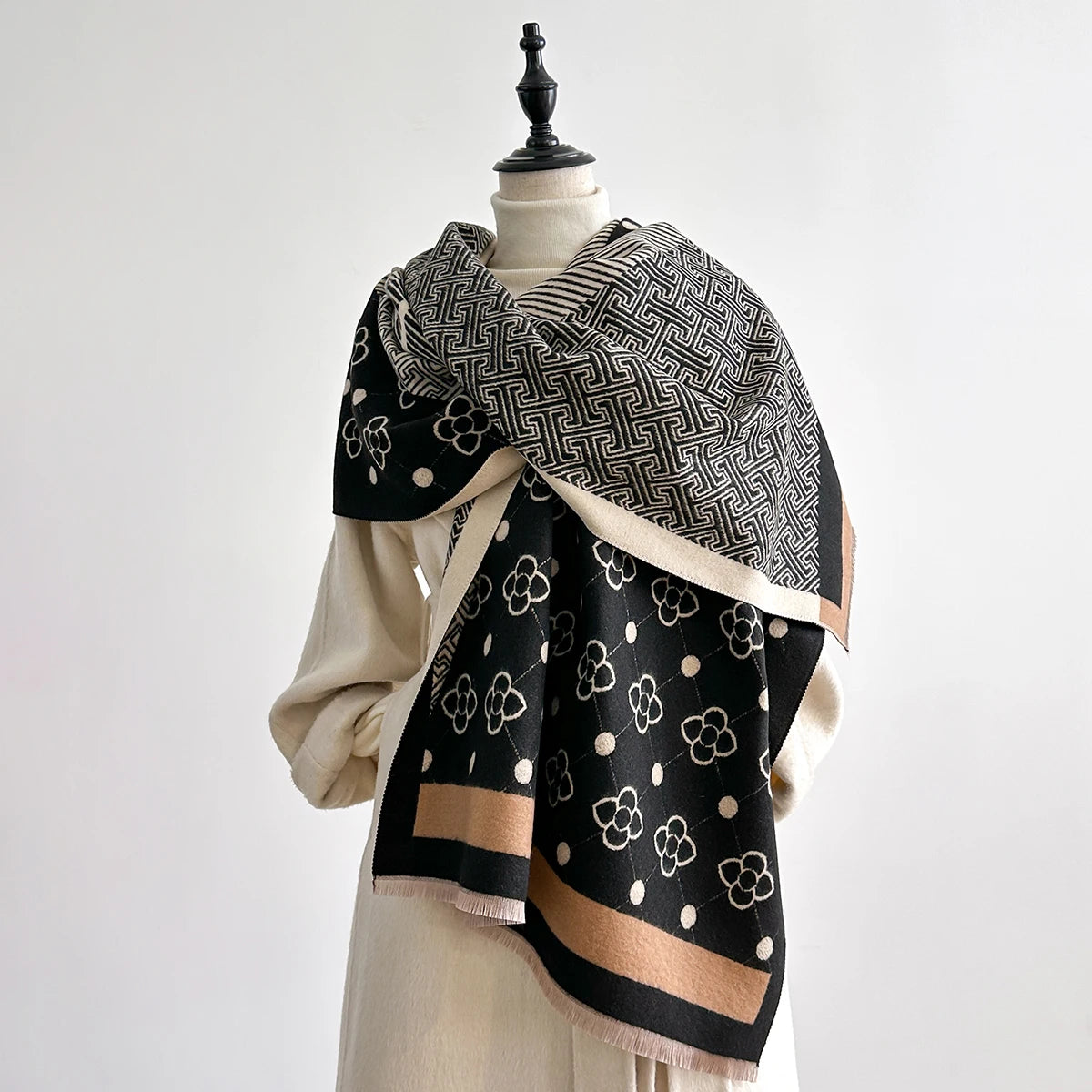 Malina Pashmina Scarf Black