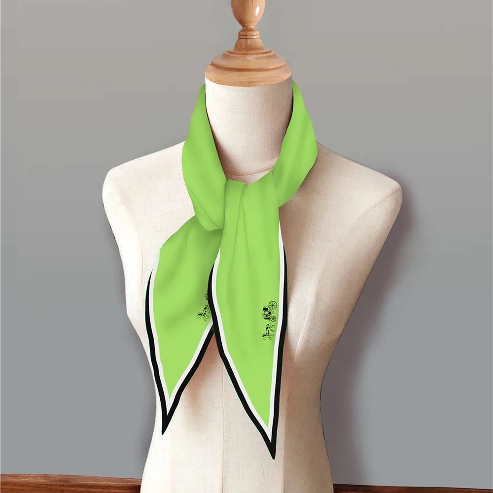 Carriage Green Silk Diamond Scarf