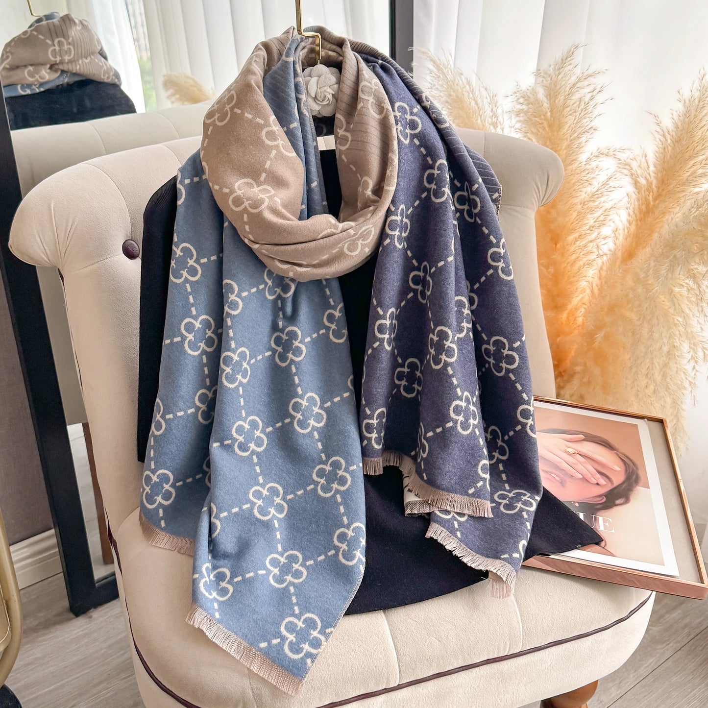 Arianna Pashmina Scarf Blue