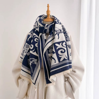 Laetitia Pashmina Scarf Navy
