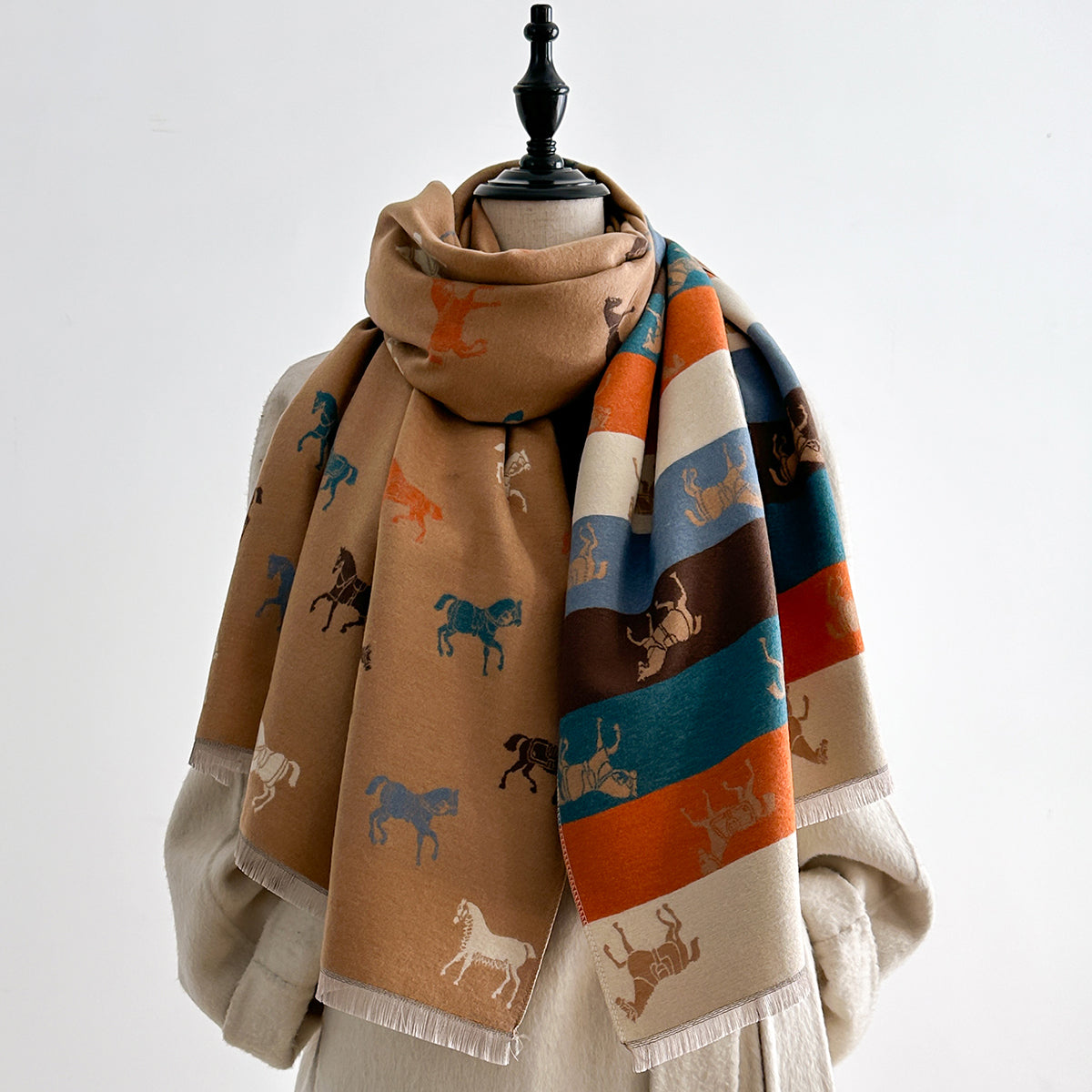 Manarola Pashmina Scarf Brown