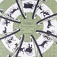 Carriage Circle Green Double Print Scarf / 90cm