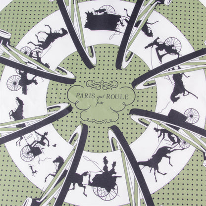 Carriage Circle Green Double Print Scarf / 90cm