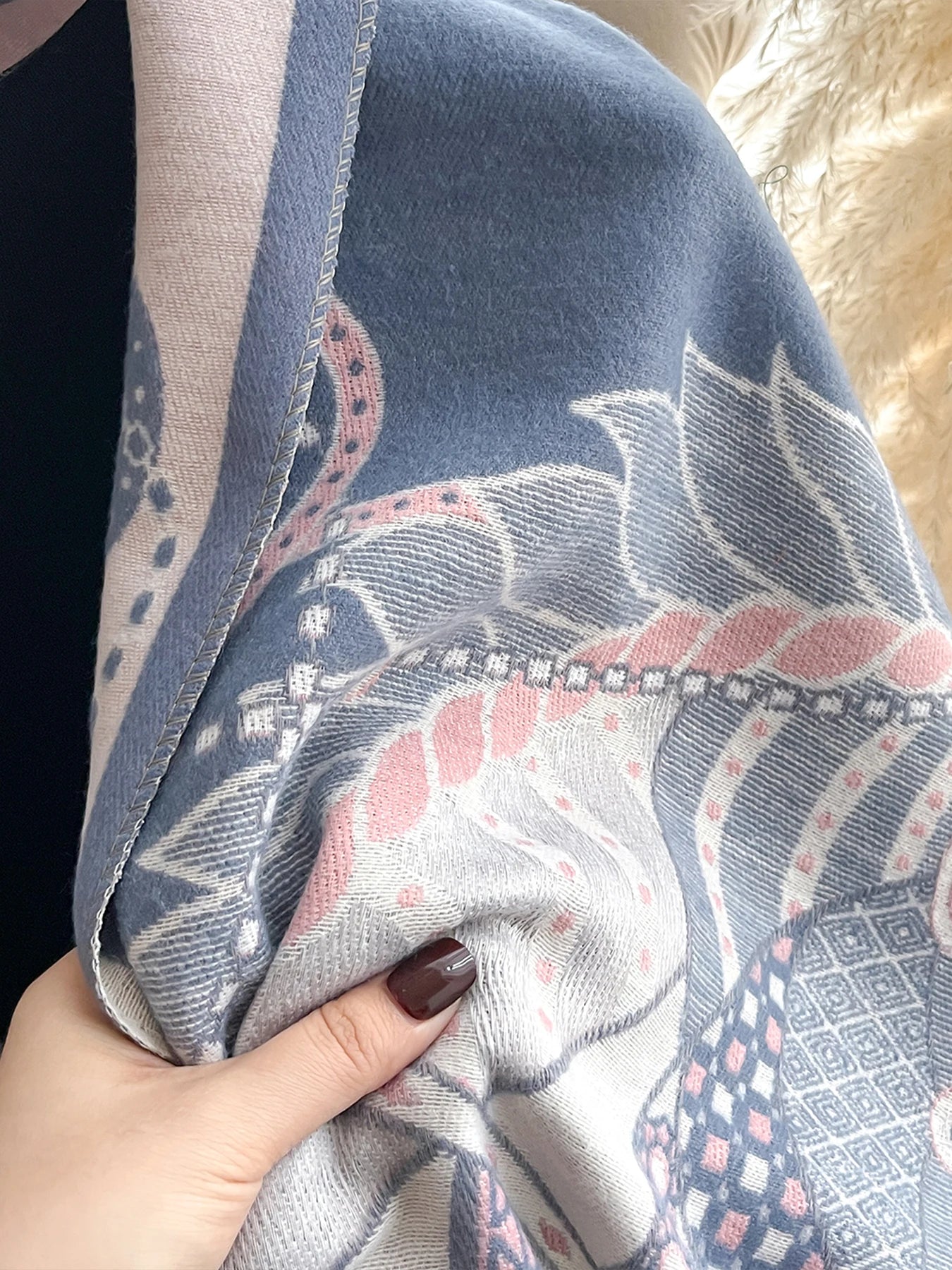 Edwige Pashmina Scarf Blue