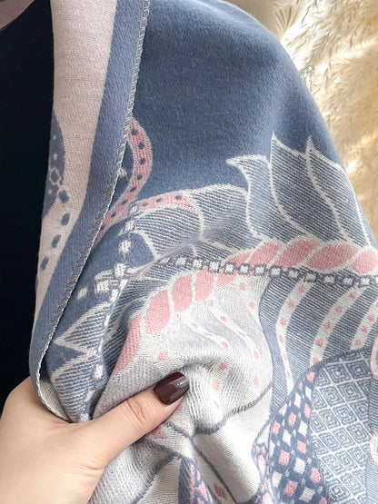 Edwige Pashmina Scarf Blue