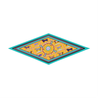 Tersa Yellow Silk Diamond Scarf