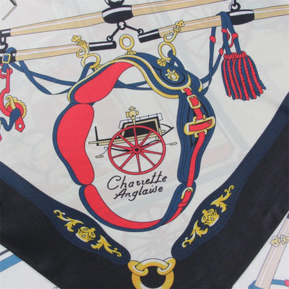 Carriage Black Silk Scarf / 90cm