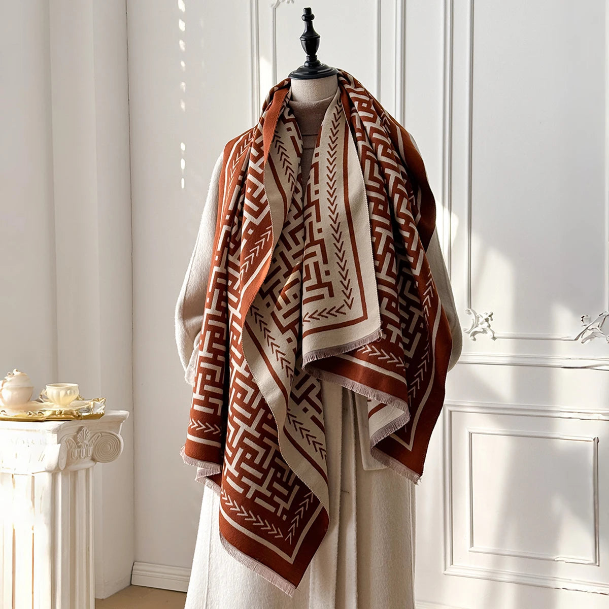 Grata Pashmina Scarf Brown