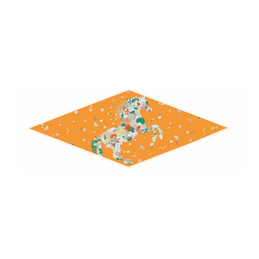 Pia Orange Silk Diamond Scarf