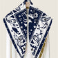 Animals Navy Double Print Scarf / 90cm