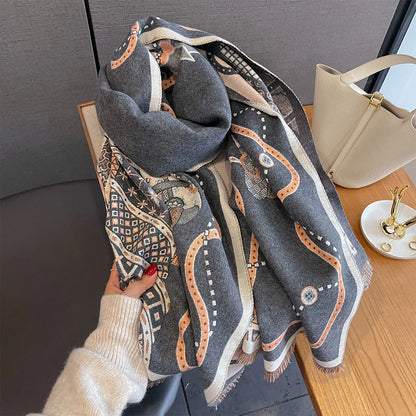 Edwige Pashmina Scarf Gray