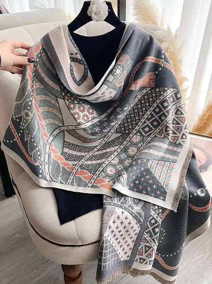 Edwige Pashmina Scarf Gray