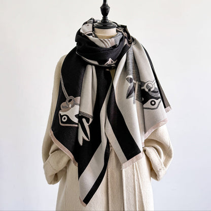 Norcia Pashmina Scarf Black