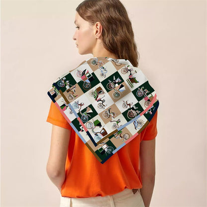 Felicia Silk Scarf Brown / 90cm