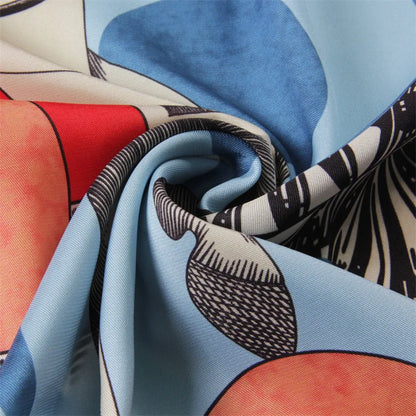 Amalea Blue Silk Scarf / 90cm