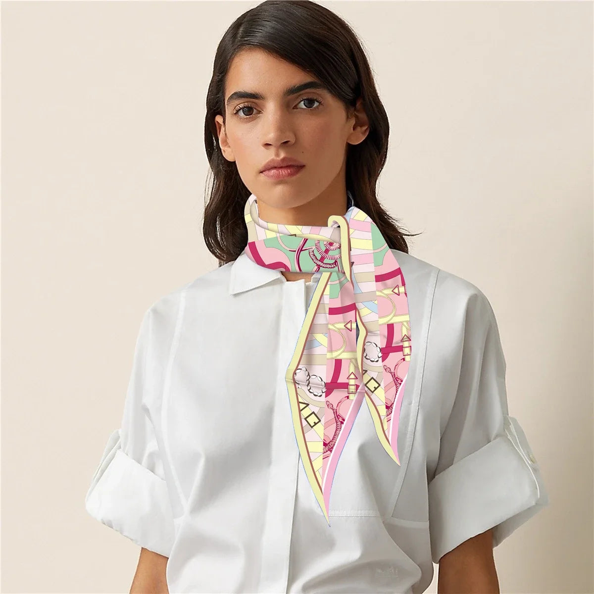 Reins Pink Silk Diamond Scarf