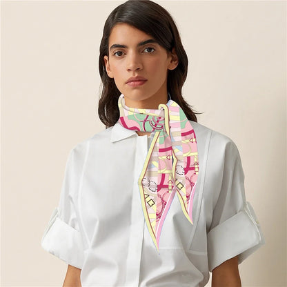 Reins Pink Silk Diamond Scarf