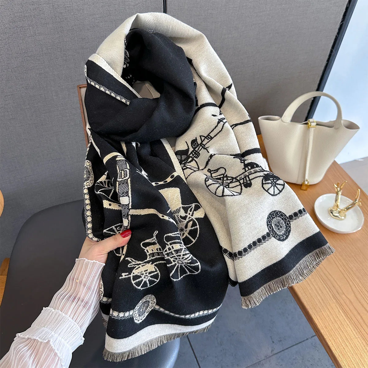 Rochelle Pashmina Scarf Black