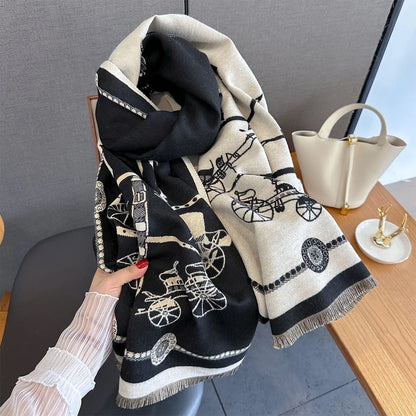 Rochelle Pashmina Scarf Black