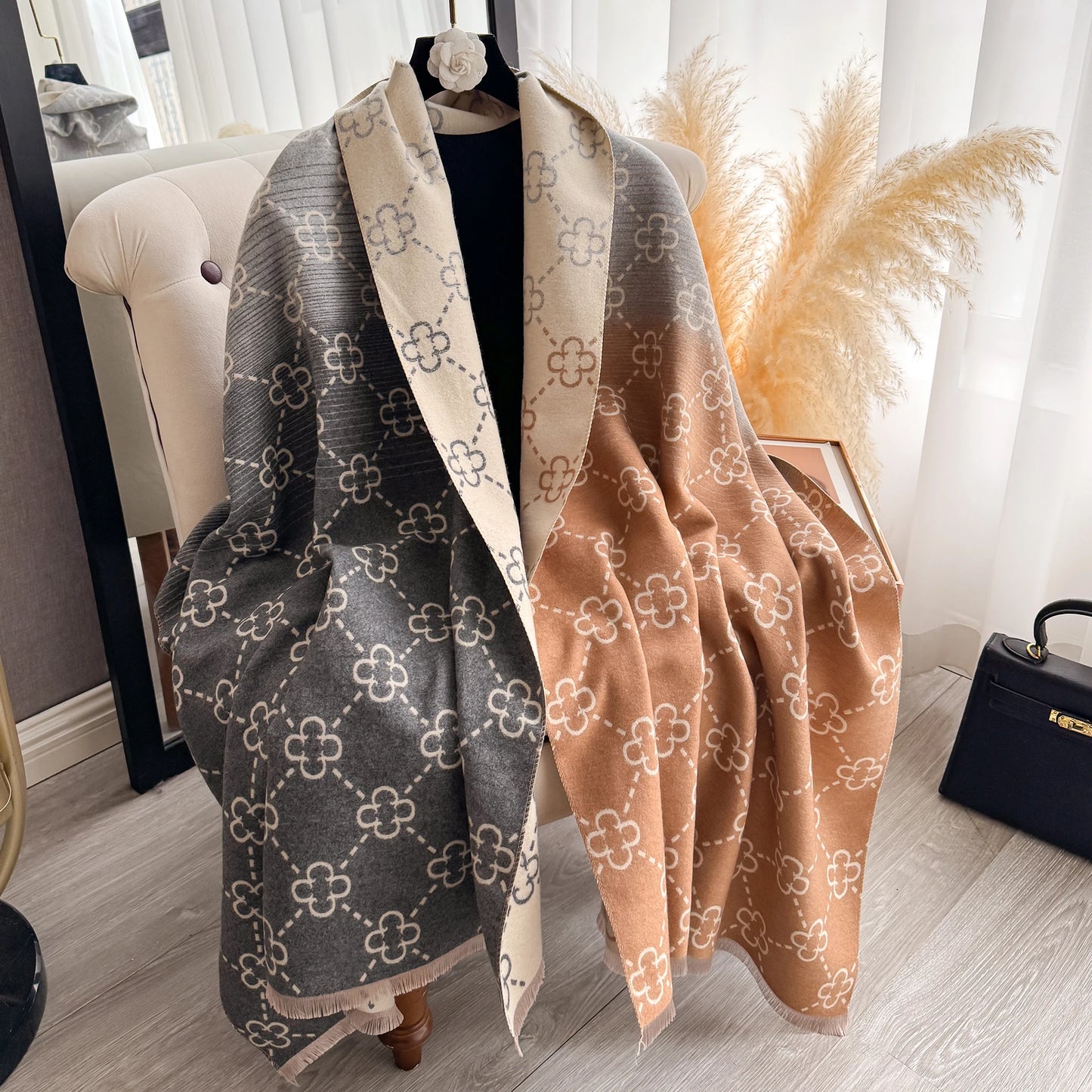 Arianna Pashmina Scarf Gray