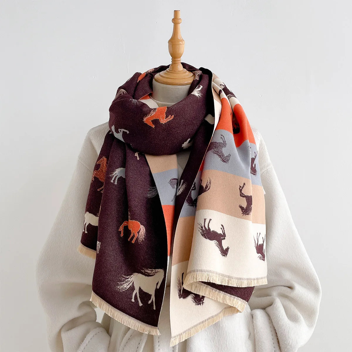 Sabine Pashmina Scarf Brown