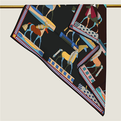 Horse Mane Black Double Print Scarf / 90cm