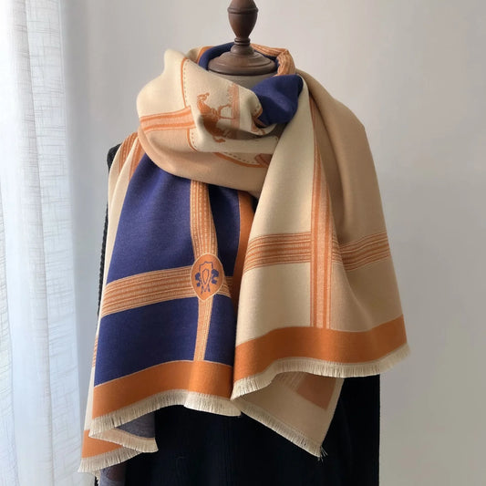 Maeve Pashmina Scarf Navy