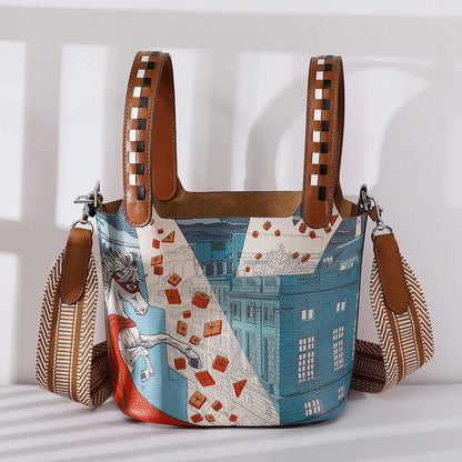 Aurelia Small Leather Bucket Bags