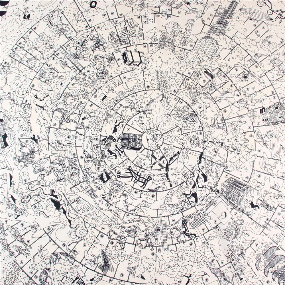 Hopi Gray Silk Scarf / 90cm