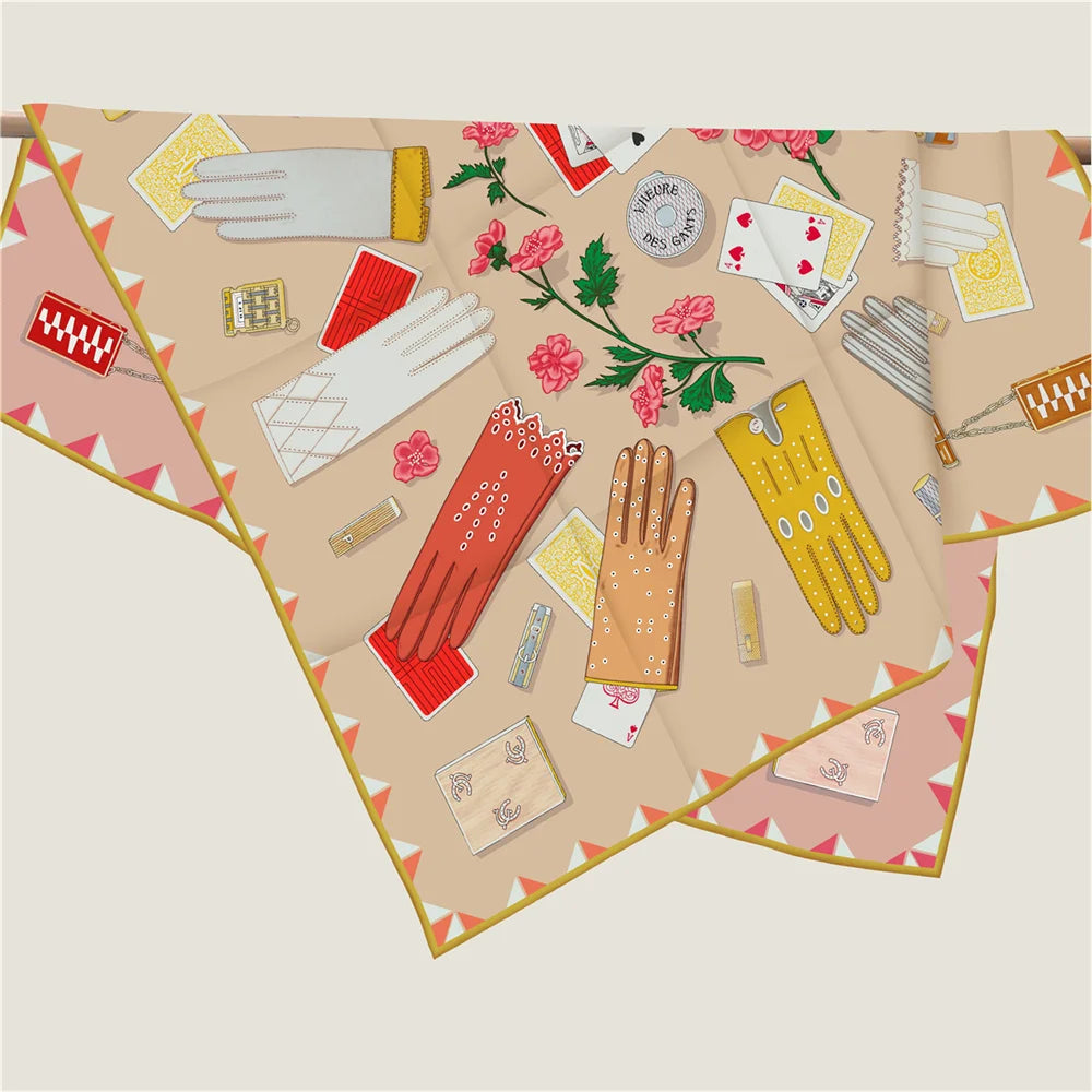 Magic Gloves Khaki Double Print Scarf / 90cm