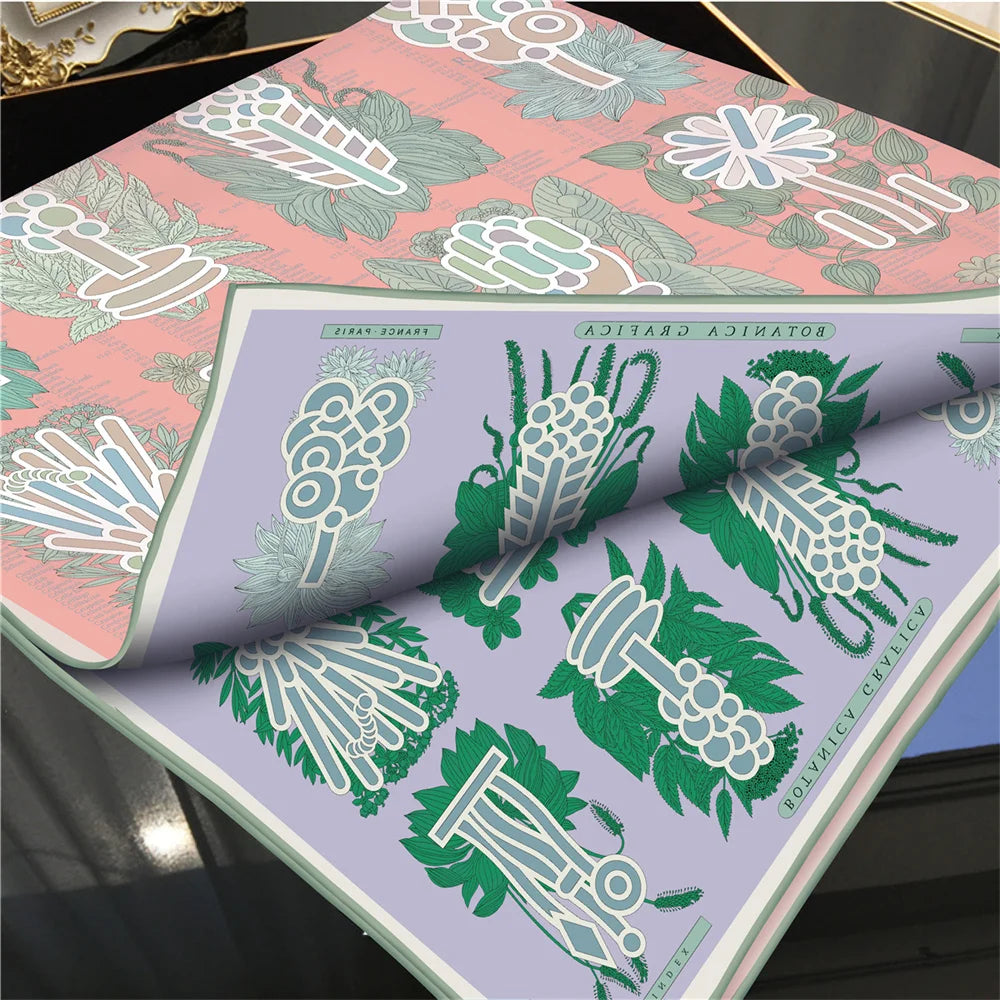 Plant Catalog Pink Double Print Scarf / 90cm
