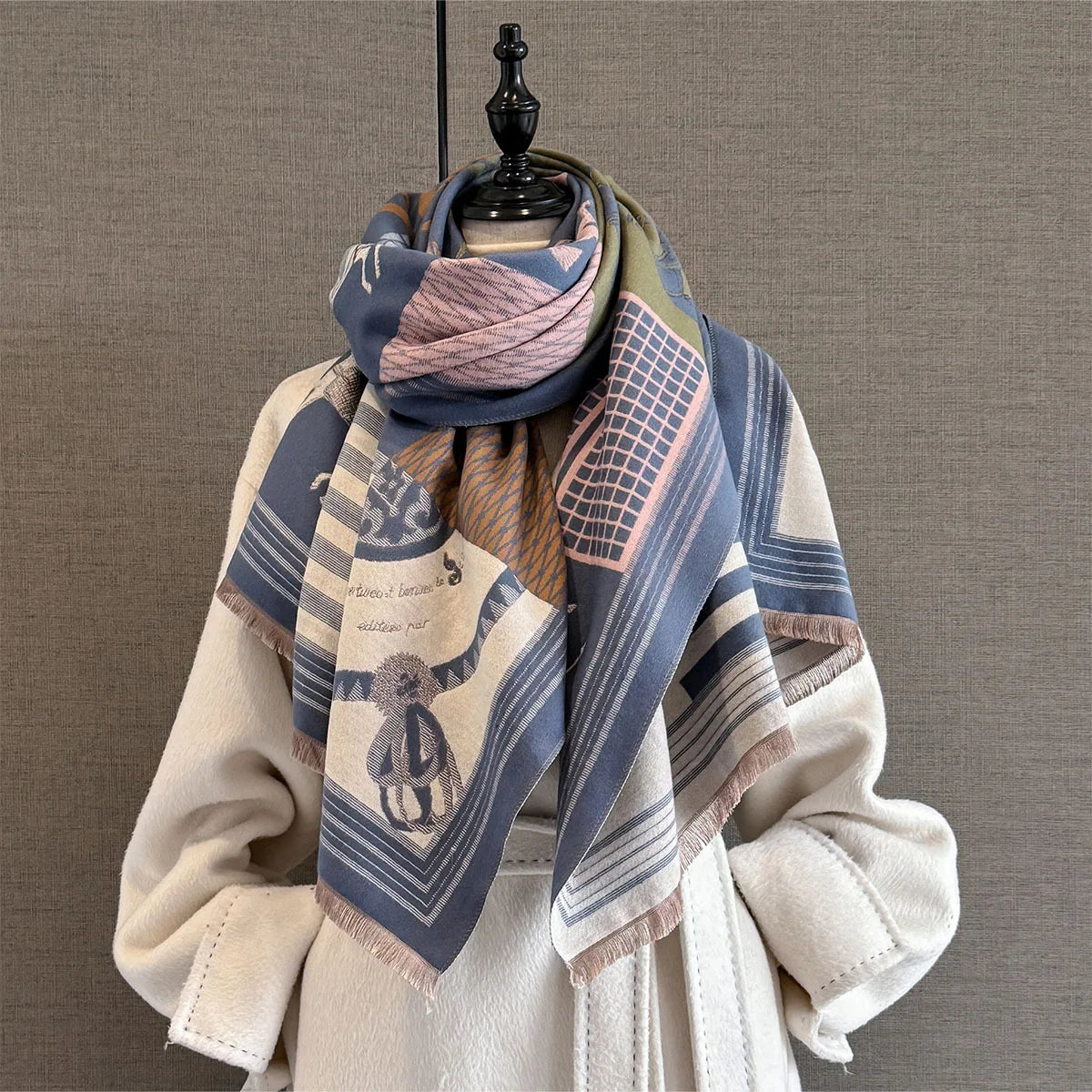 Ninon Pashmina Scarf Blue