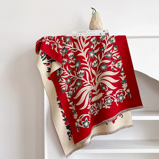 Florigia Pashmina Scarf Red