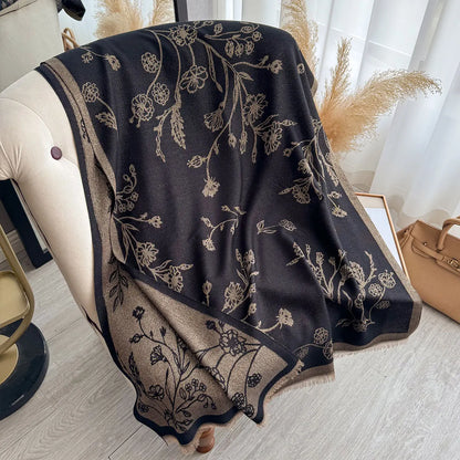 Greca Pashmina Scarf Black