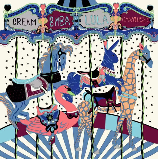 Carousel Blue Scarf / 130cm