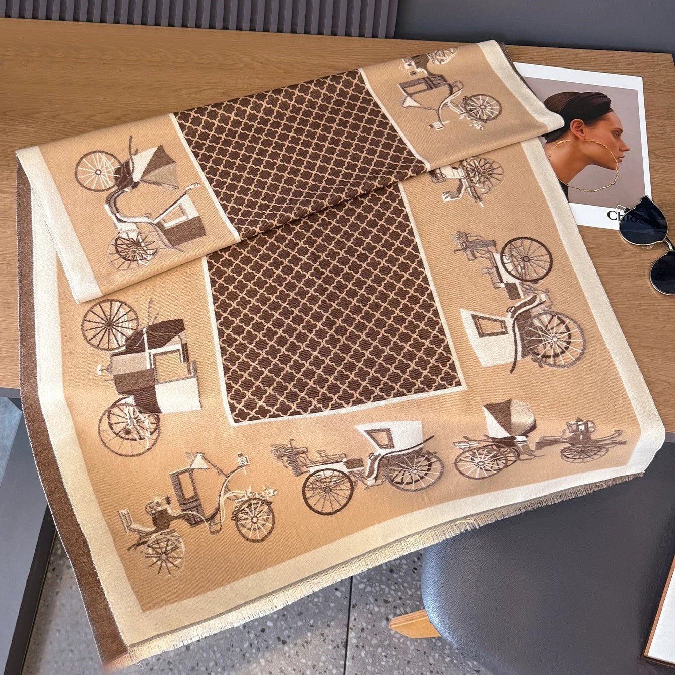 Odette Pashmina Scarf Khaki