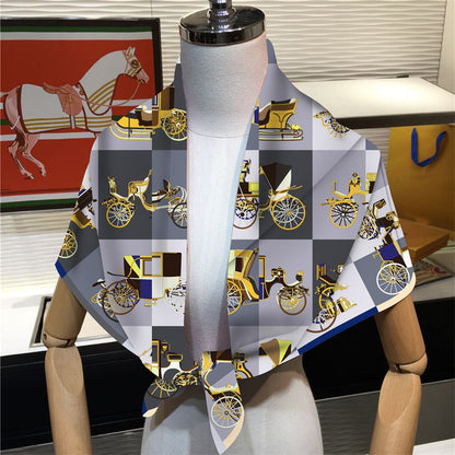 Felicia Silk Scarf Gray / 90cm