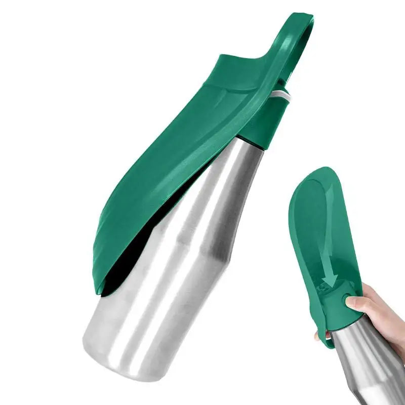 Insulated Dog Water Bottle | Stainless Steel | Portable & Foldable | Leak-Proof | 27oz/750ml