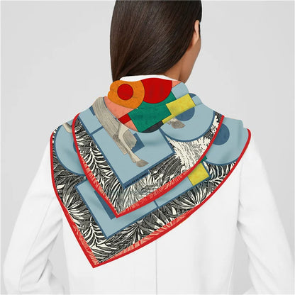 Amalea Blue Silk Scarf / 90cm