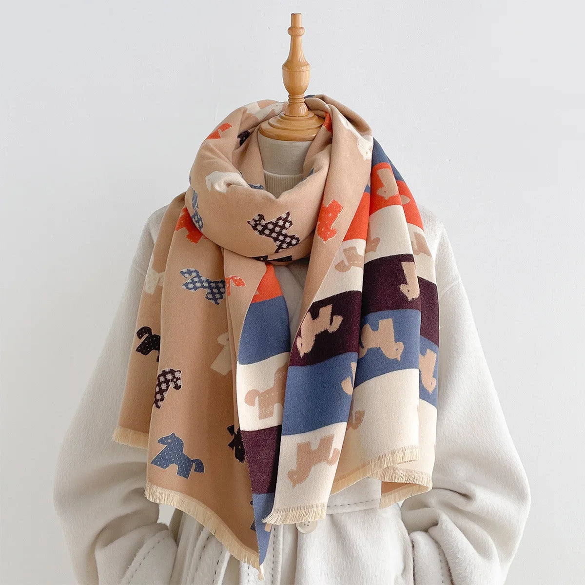 Char Pashmina Scarf Khaki