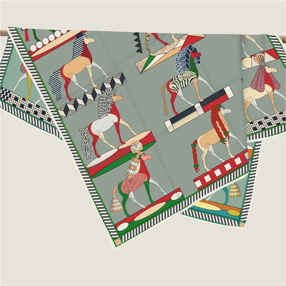 Horse Mane Green Double Print Scarf / 90cm