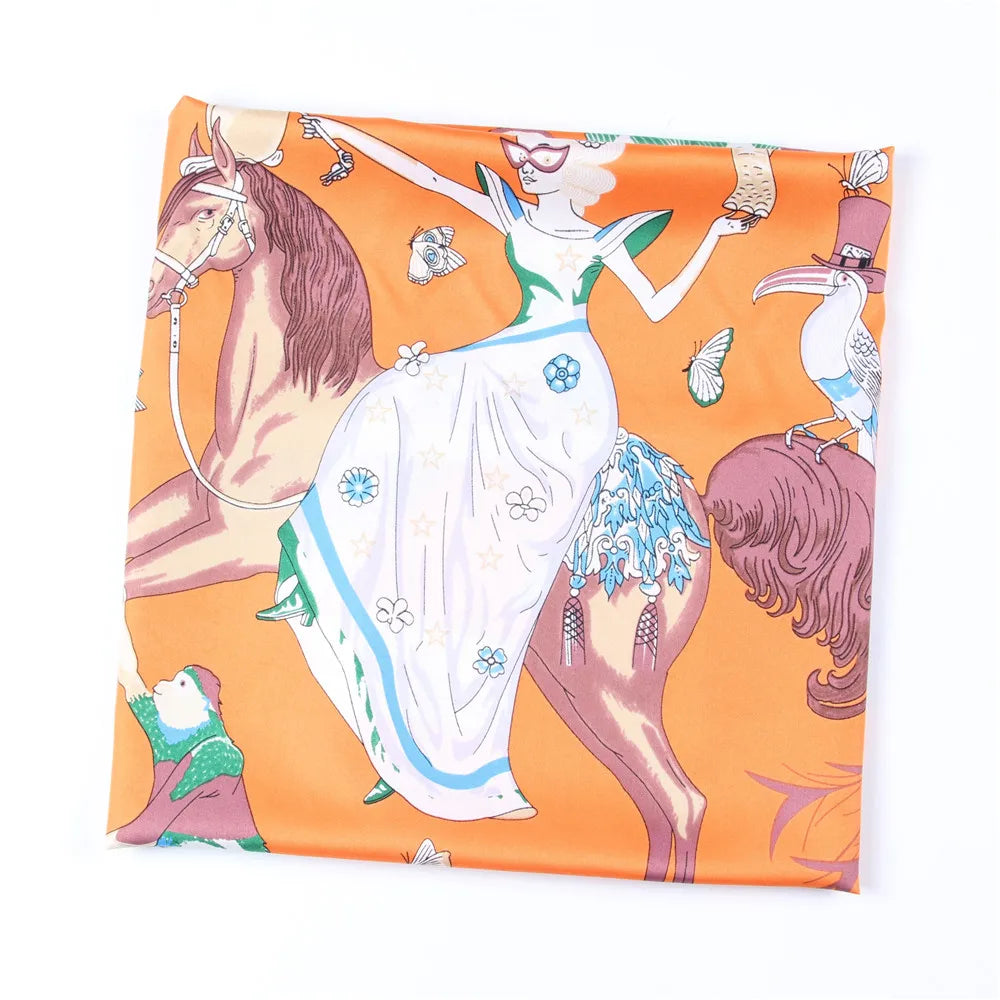 Gala Orange Silk Scarf / 90cm