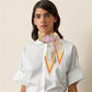 Four-Wheeled Carriage Khaki Silk Diamond Scarf